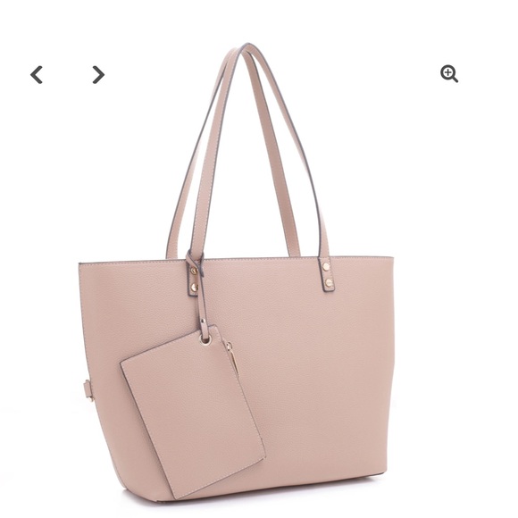 Mali + Lili Estie Organizational Recycled Vegan Leather Tote Taupe - Picture 2 of 6